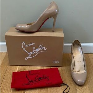 Christian Louboutin Simple 100 patent nude heels